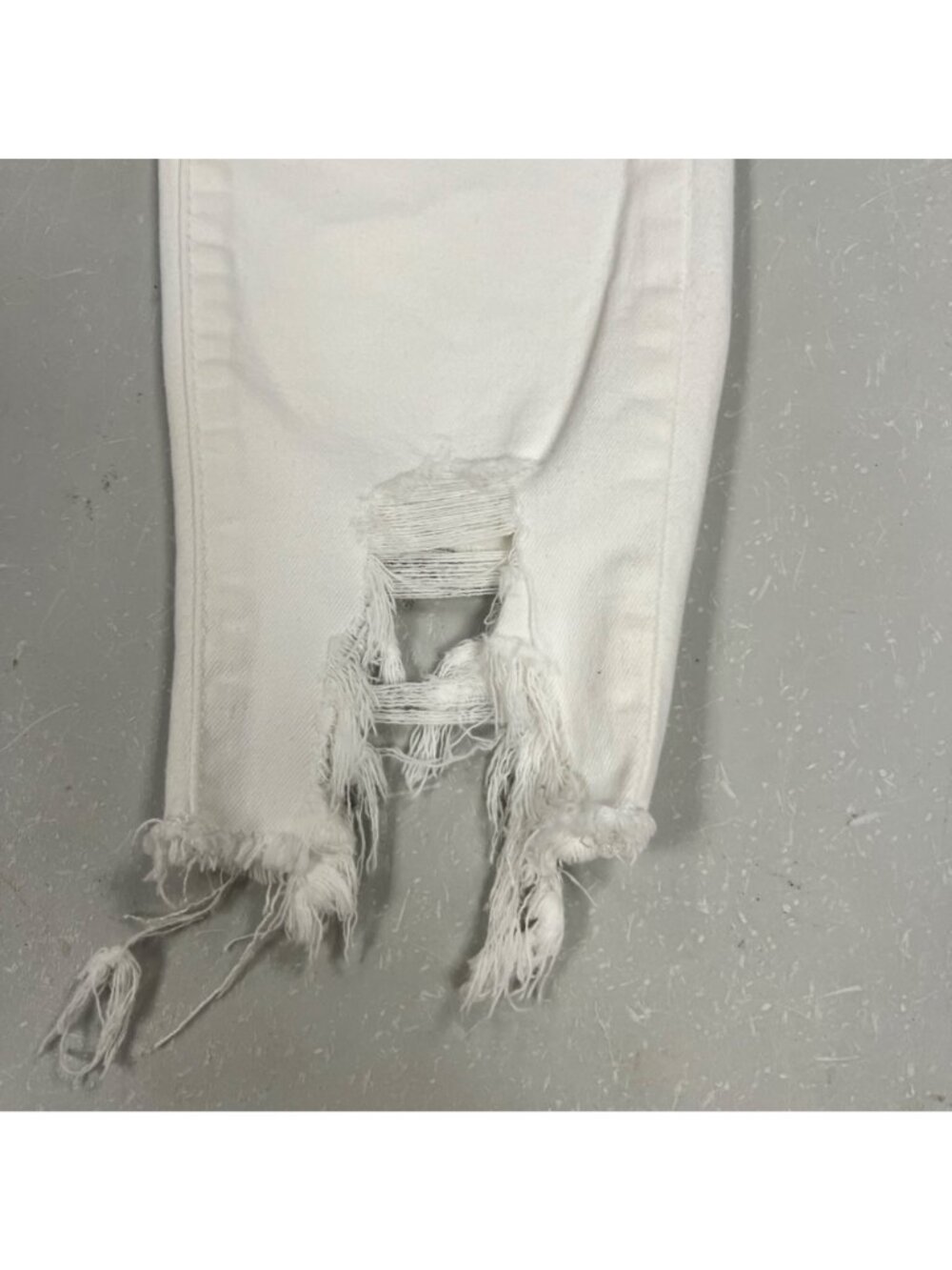 Eunina Womens Clara Skinny Crop Jeans White Frayed Cuff Size 3 New - Picture 6 of 9